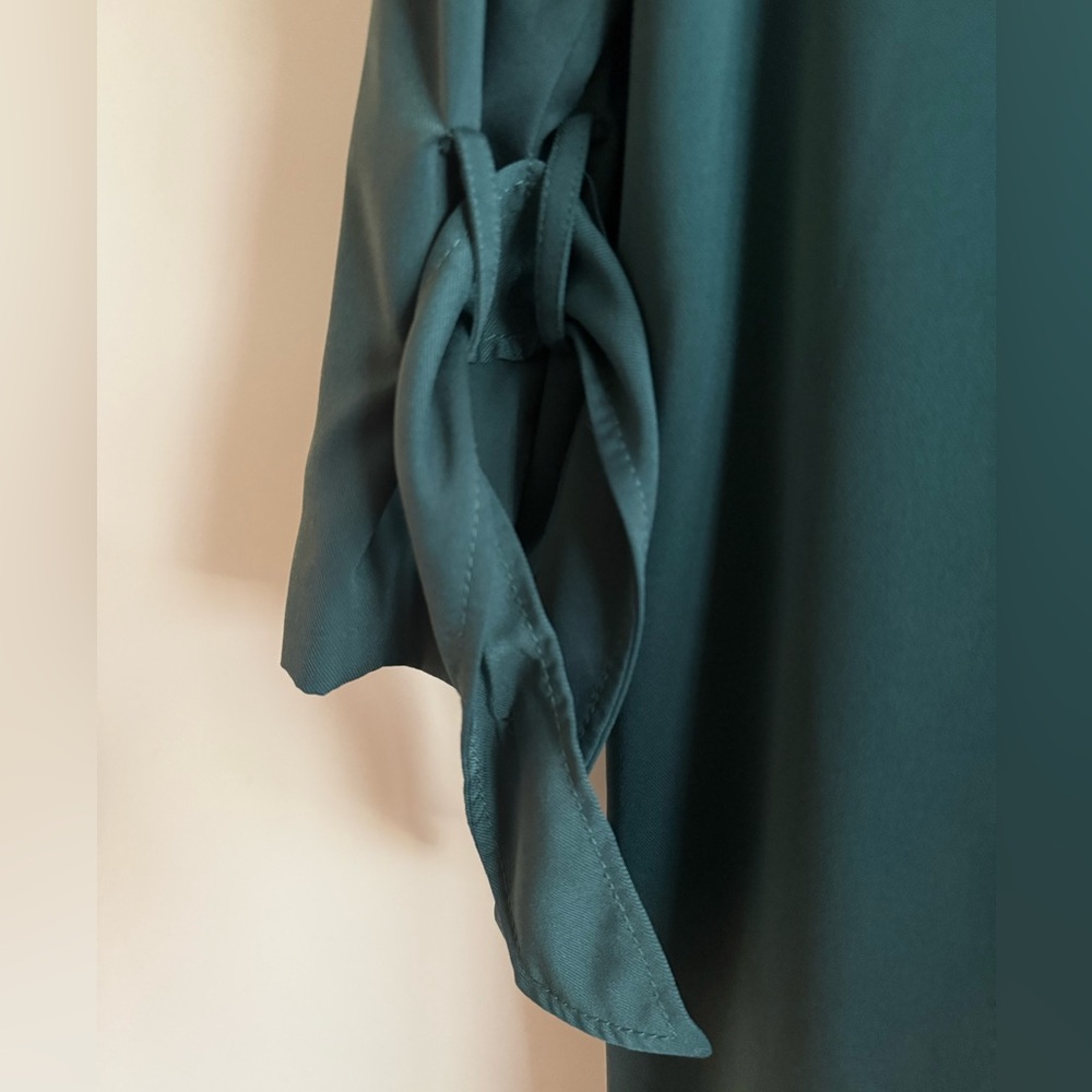 Miss Selfridge Teal Trench Coat View 3